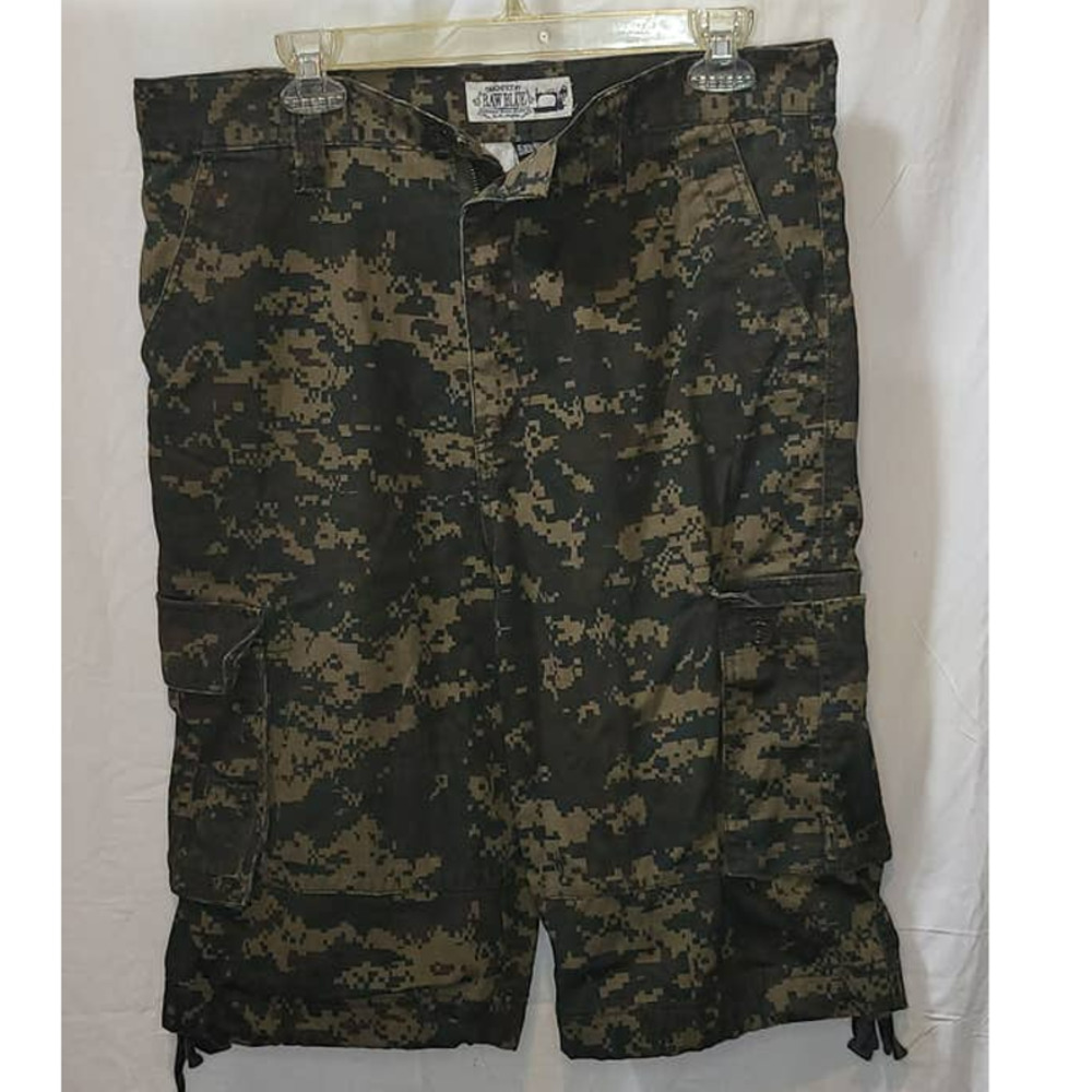 Mens Green Army Camouflage Size 32 by Raw Blue
